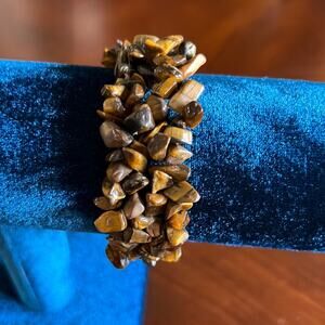 Polished Stone Elasticized Bracelet Natural Nature Boho